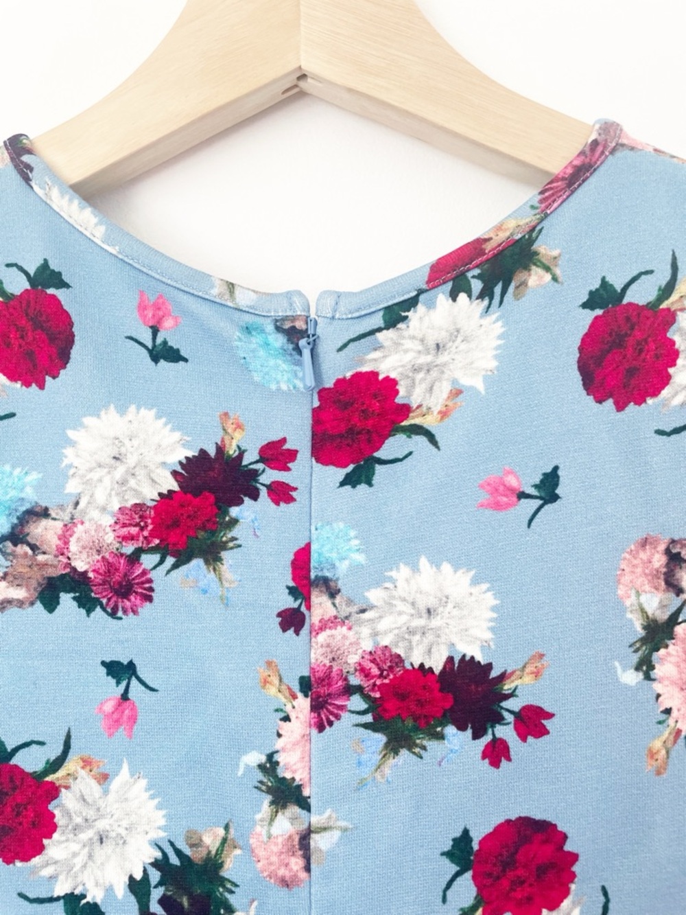 ERDEM Essie Floral Ponte Dress in blue size 6 - Picture 8 of 11